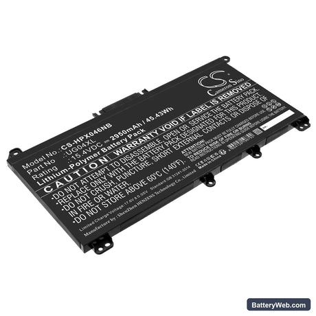 HP Replacement Battery, 15.4V, 2950mAh, Li-Polymer 1