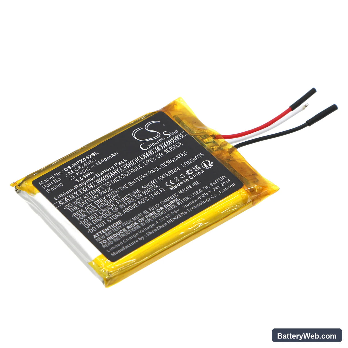 HyperX Cloud Alpha Replacement Battery, 3.7V, 1500mAh, Li-Polymer 1