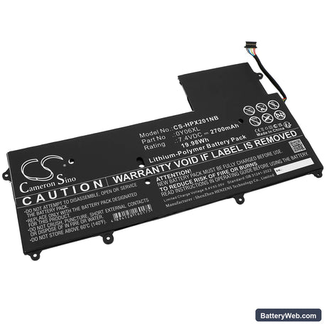 HP Ultrabook L5G46EA Replacement Battery, 7.4V, 2700mAh, Li-Polymer 1