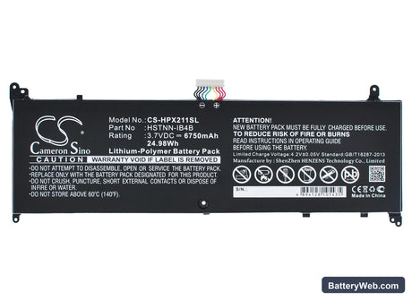 HP Envy X2 11 Replacement Battery, 3.7V, 6750mAh, Li-Polymer 1