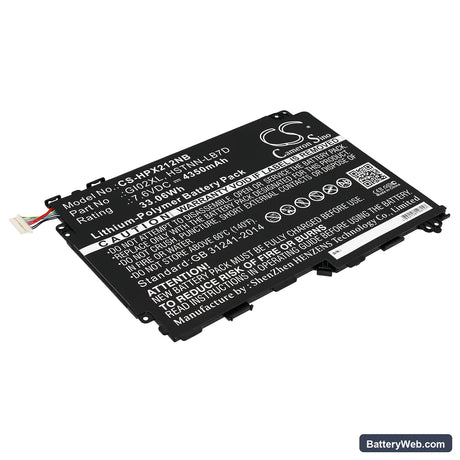 HP Pavilion X2 12 Replacement Battery, 7.6V, 4350mAh, Li-Polymer 1