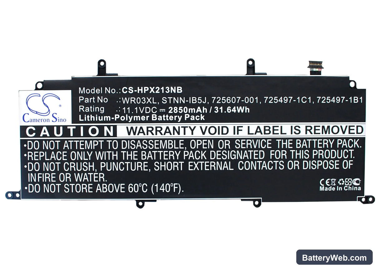 HP Split X2 13-M000 Replacement Battery, 11.1V, 2850mAh, Li-Polymer 5