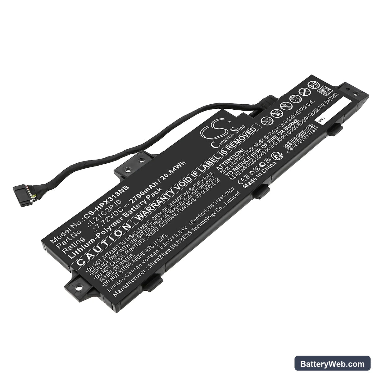 Lenovo Pavilion x360 13-u018TU Replacement Battery, 7.72V, 2700mAh, Li-Polymer 1
