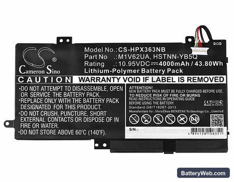 HP Envy X360 Replacement Battery, 10.95V, 4000mAh, Li-Polymer 5
