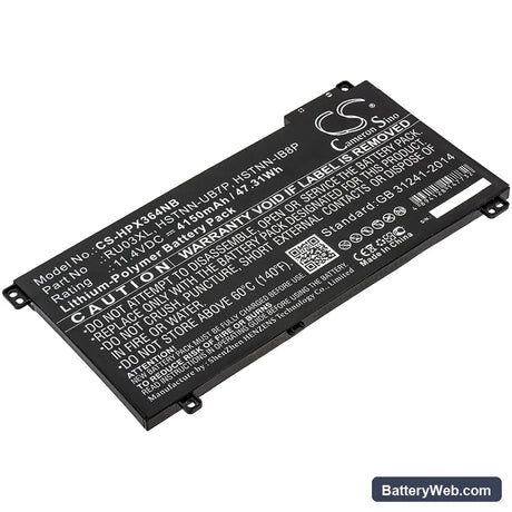 HP ProBook x360 440 G1 Replacement Battery, 11.4V, 4150mAh, Li-Polymer 1
