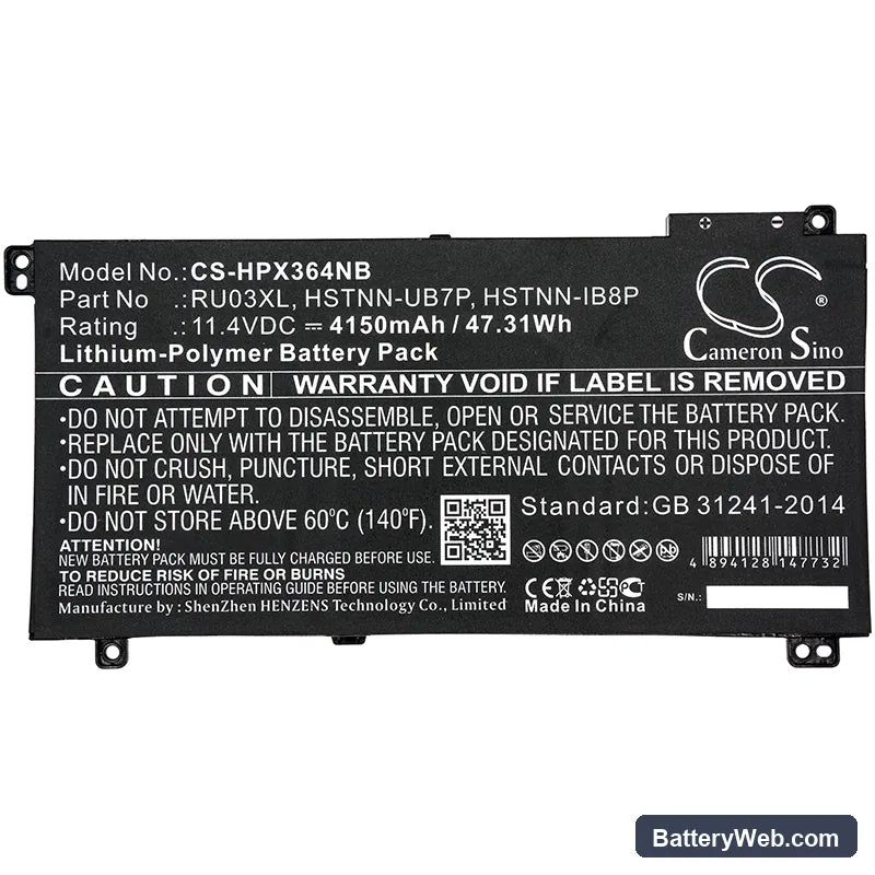 HP ProBook x360 440 G1 Replacement Battery, 11.4V, 4150mAh, Li-Polymer 5