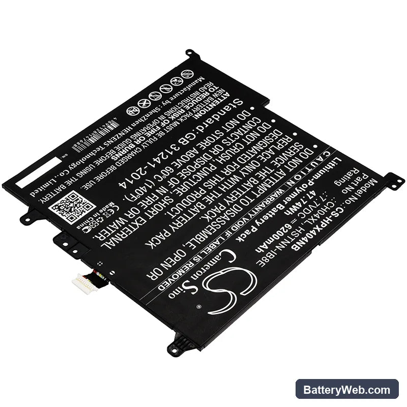 HP Chromebook X2 Replacement Battery, 7.7V, 6200mAh, Li-Polymer 2