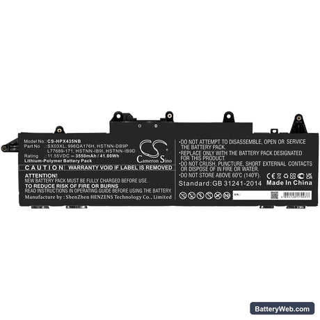 HP ProBook x360 435 G7 Replacement Battery, 11.55V, 3550mAh, Li-Polymer 5