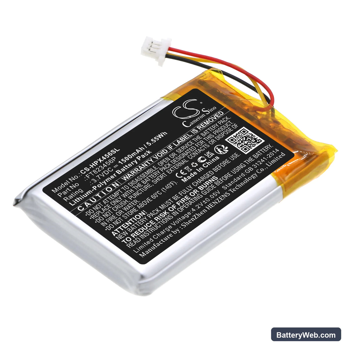 Corsair HS75 XB Replacement Battery, 3.7V, 1500mAh, Li-Polymer 1