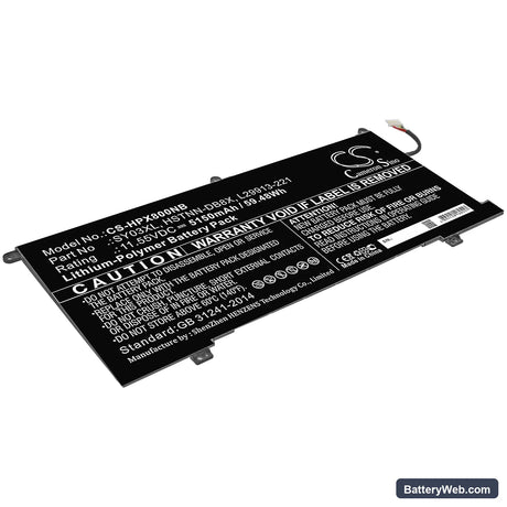 HP Chromebook X360 14 G1 Replacement Battery, 11.55V, 5150mAh, Li-Polymer 1