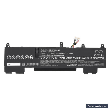 HP Elite X360 1040 14 G10 Replacement Battery, 11.55V, 3050mAh, Li-Polymer 3