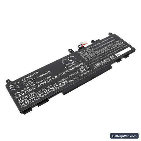 HP Elite X360 830 G11 2 In 1 Replacement Battery, 11.55V, 4600mAh, Li-Polymer 1