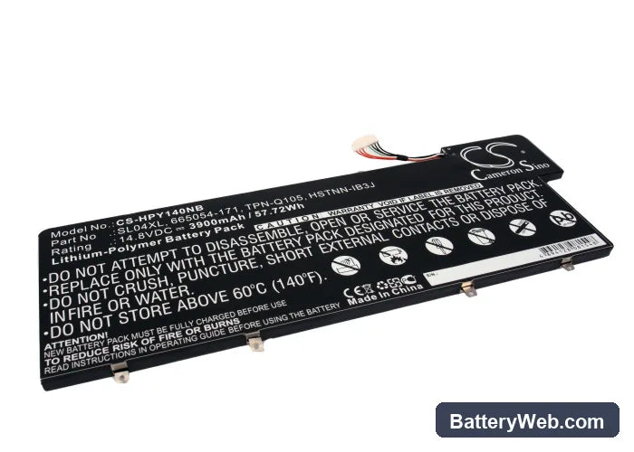 HP ENVY 14-3001TU Replacement Battery, 14.8V, 3900mAh, Li-Polymer 1