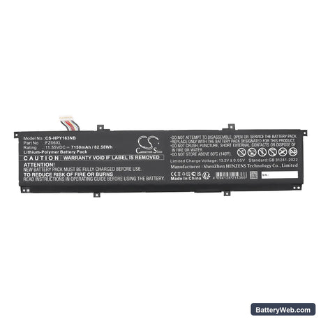 HP 16-f0035nr Replacement Battery, 11.55V, 7150mAh, Li-Polymer 3