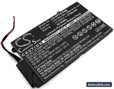 HP TouchSmart 4 Replacement Battery, 14.8V, 2700mAh, Li-Polymer 1