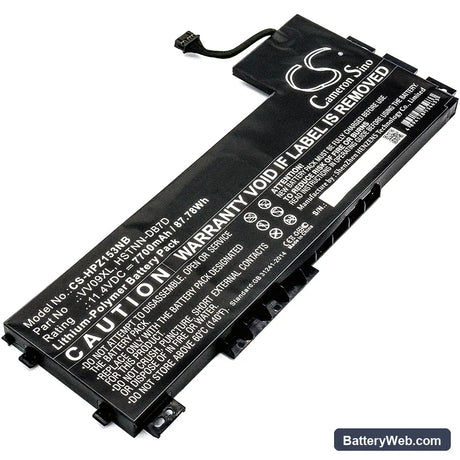 HP ZBook 15 G3 Replacement Battery, 11.4V, 7700mAh, Li-Polymer 1