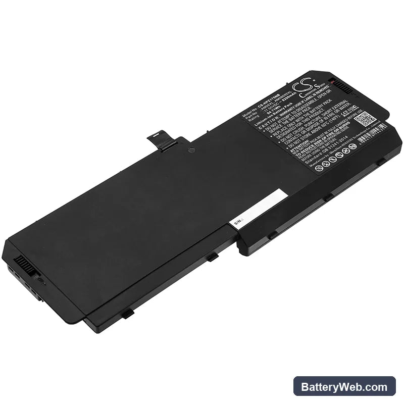HP ZBook 17 G5 Replacement Battery, 11.55V, 8200mAh, Li-ion 1
