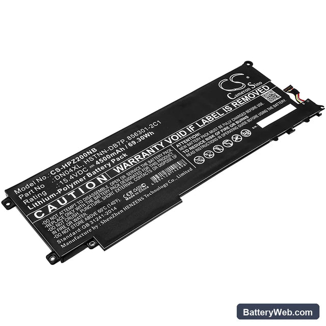 HP Zbook x2 Replacement Battery, 15.4V, 4500mAh, Li-Polymer 1