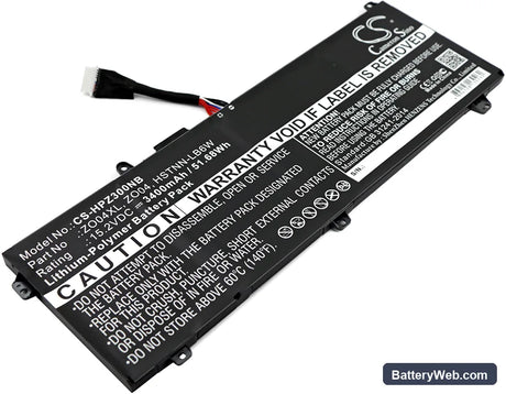 HP Zbook Studio G3 Replacement Battery, 15.2V, 3400mAh, Li-Polymer 1