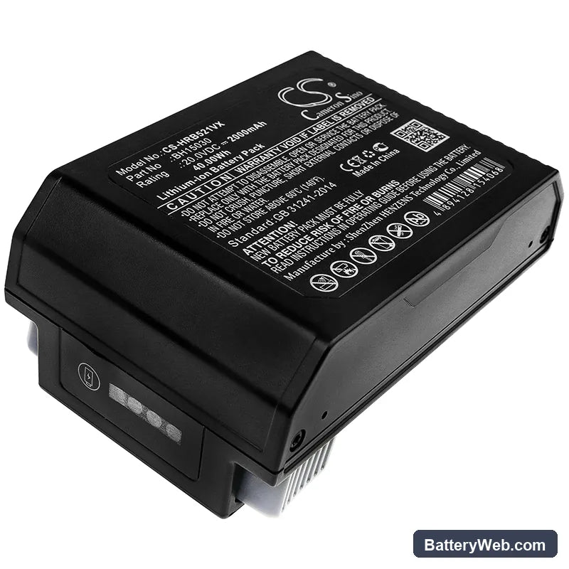 Vax ONEPWR SpotlessGo Cordless Replacement Battery, 20V, 2000mAh, Li-ion 1