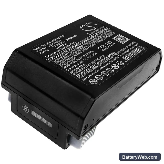 Vax ONEPWR SpotlessGo Cordless Replacement Battery, 20V, 2000mAh, Li-ion 1