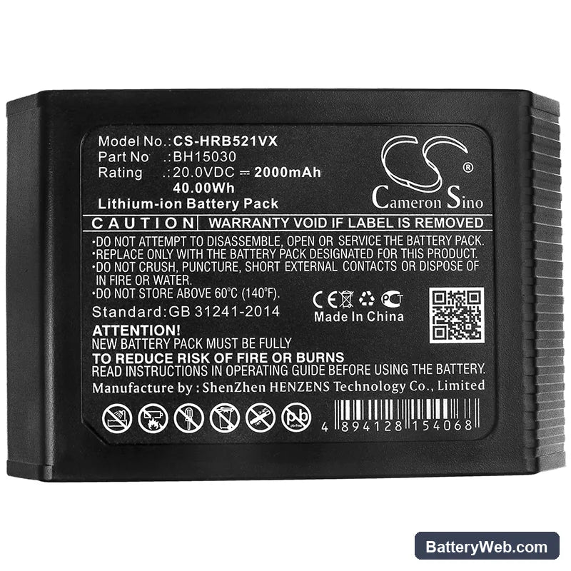 Vax ONEPWR SpotlessGo Cordless Replacement Battery, 20V, 2000mAh, Li-ion 5