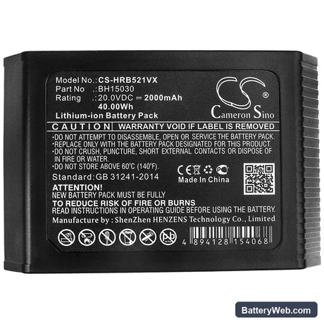 Vax ONEPWR SpotlessGo Cordless Replacement Battery, 20V, 2000mAh, Li-ion 5