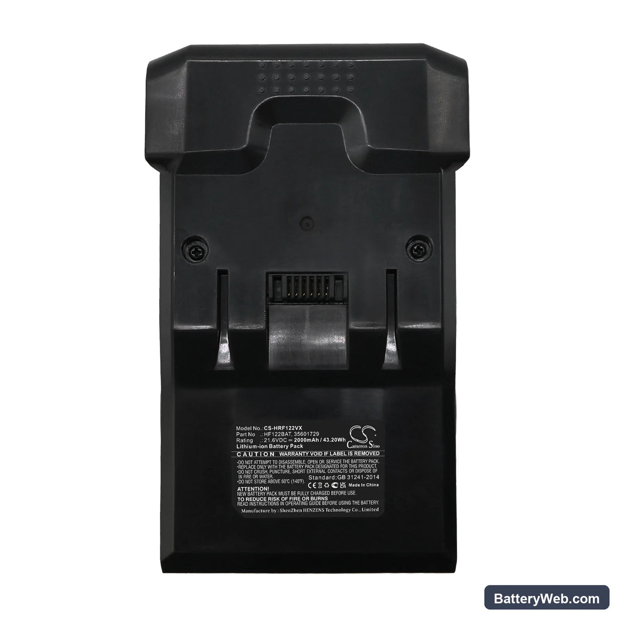 Hoover H Free Replacement Battery, 21.6V, 2000mAh, Li-ion 5