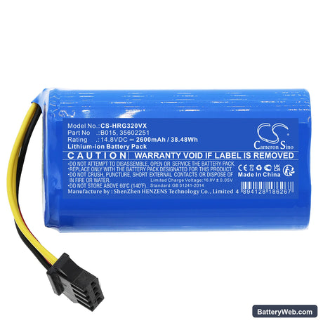Hoover HGO31 Replacement Battery, 14.8V, 2600mAh, Li-ion 3