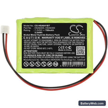Yale Alarm control panels Replacement Battery, 7.2V, 700mAh, Ni-MH 3