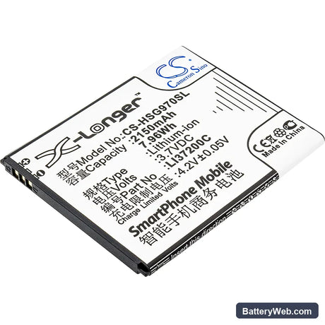 Hisense HS-U970 Replacement Battery, 3.7V, 2150mAh, Li-ion 1