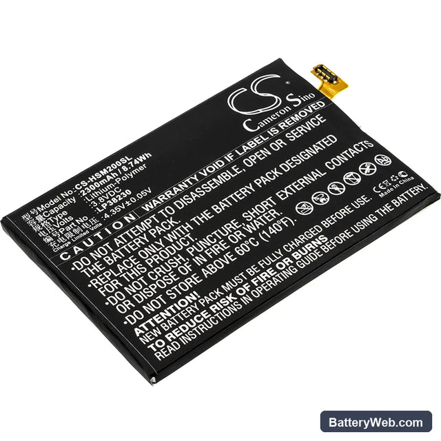 Hisense D2-M Replacement Battery, 3.8V, 2300mAh, Li-Polymer 1