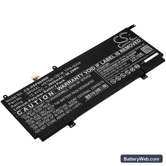 HP Spectre X360 13-AP0000NA Replacement Battery, 15.4V, 3850mAh, Li-Polymer 1