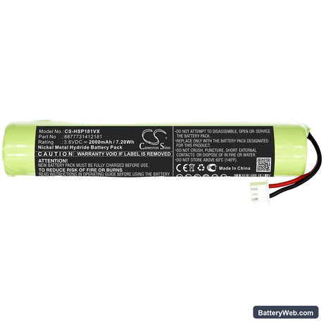 Hurricane Spin Scrubber Replacement Battery, 3.6V, 2000mAh, Ni-MH 3