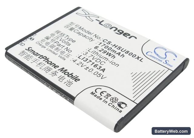 Hisense U8 Replacement Battery, 3.7V, 1700mAh, Li-ion 1