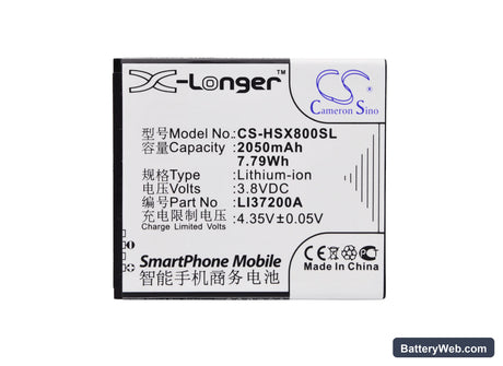 Hisense HS-X8T Replacement Battery, 3.8V, 2050mAh, Li-Polymer 5