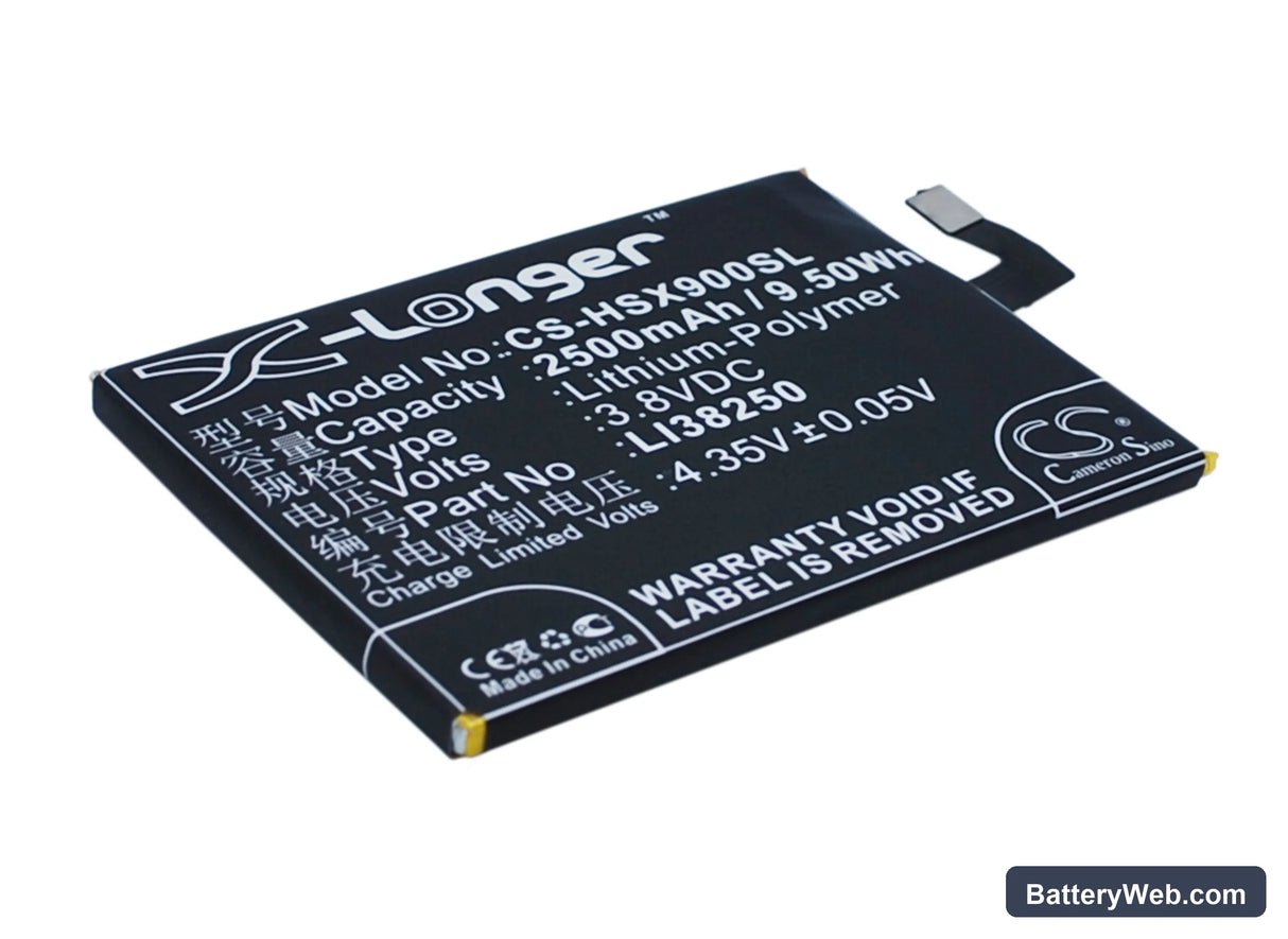 Hisense X9T Replacement Battery, 3.8V, 2500mAh, Li-Polymer 2