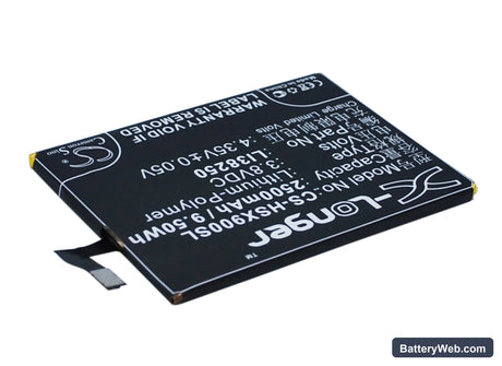 Hisense X9T Replacement Battery, 3.8V, 2500mAh, Li-Polymer 3