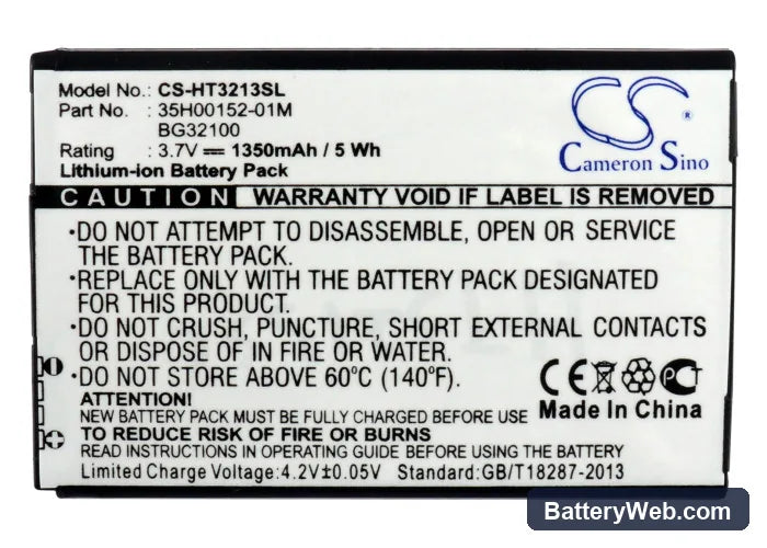 Google G11 Replacement Battery, 3.7V, 1350mAh, Li-ion 5