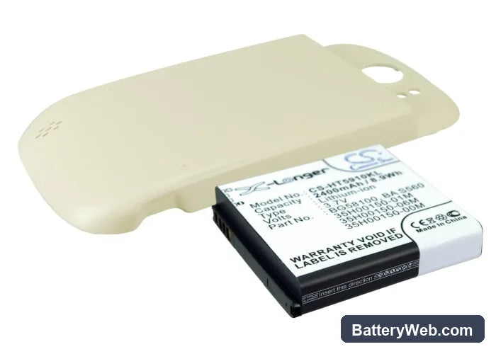 T-Mobile Mytouch 4G Slide Replacement Battery, 3.7V, 2400mAh, Li-ion 1