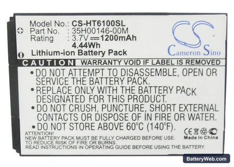 HTC EVO Shift 4G Replacement Battery, 3.7V, 1200mAh, Li-ion 5