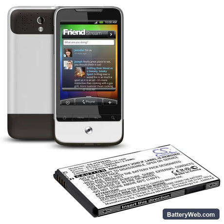 Verizon Droid Incredible Replacement Battery, 3.7V, 1000mAh, Li-ion 4