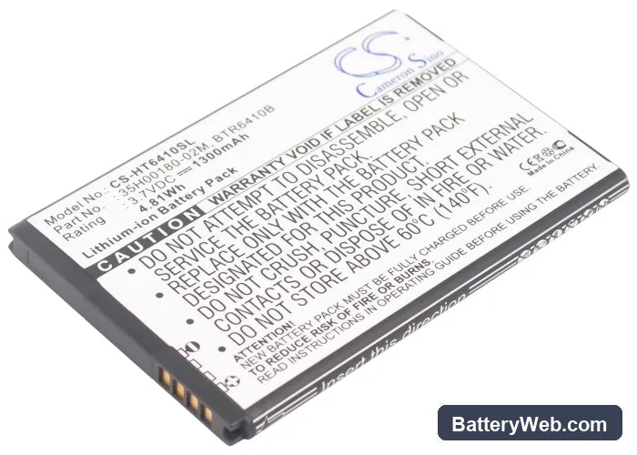 HTC ADR6410 Replacement Battery, 3.7V, 1300mAh, Li-ion 1