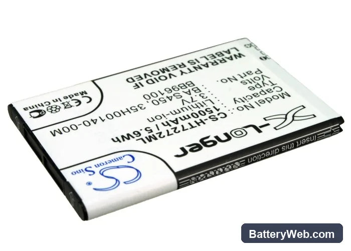 HTC Desire Z Replacement Battery, 3.7V, 1500mAh, Li-ion 3