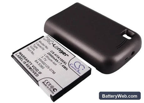 HTC Tatto Replacement Battery, 3.7V, 2000mAh, Li-ion 1