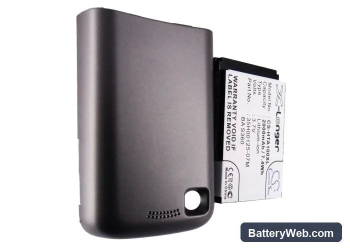 HTC Tatto Replacement Battery, 3.7V, 2000mAh, Li-ion 5