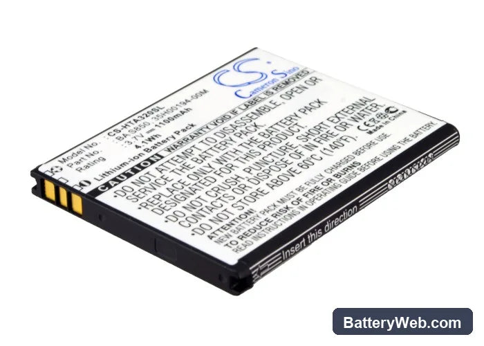 HTC Desire C Replacement Battery, 3.7V, 1100mAh, Li-ion 4