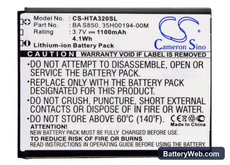 HTC Desire C Replacement Battery, 3.7V, 1100mAh, Li-ion 5