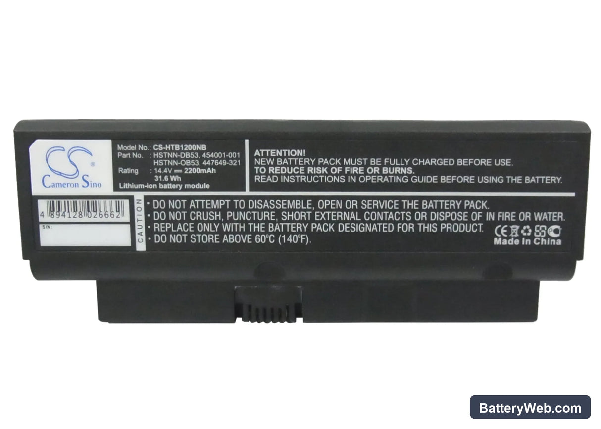 HP Business Notebook 2210b Replacement Battery, 14.4V, 2200mAh, Li-ion 5