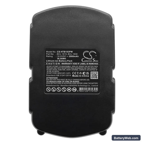Hitachi KC 18DA Replacement Battery, 18V, 2000mAh, Li-ion 5